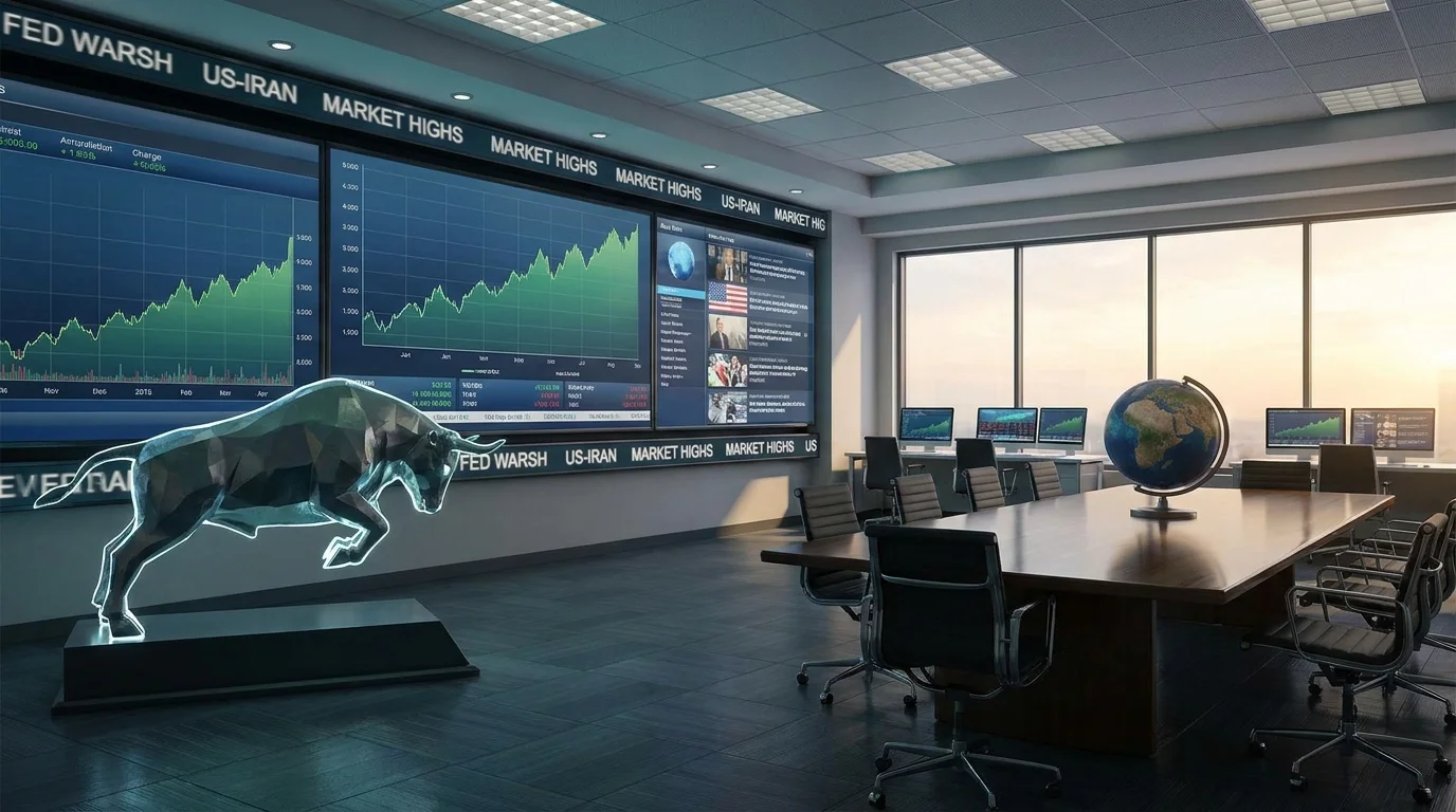 stock market record highs,Fed chair Warsh,market correction 2026,US Iran tensions,Fed balance sheet