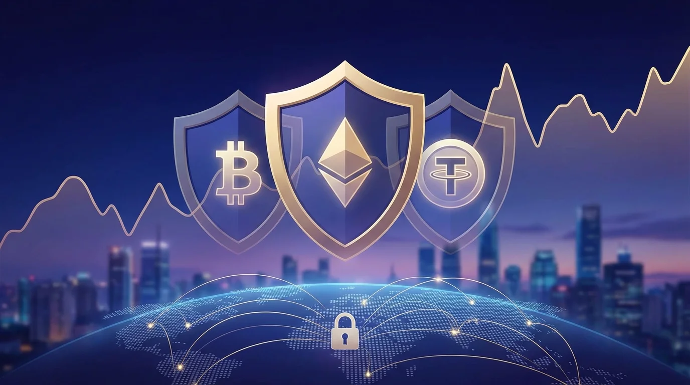 safe haven crypto 2026,best crypto to buy,Bitcoin store of value,stablecoins USDC USDT,crypto hedging,Ethereum investment